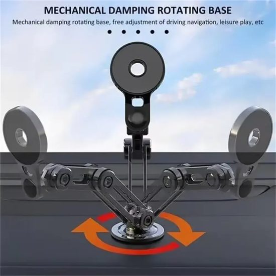 Kovový magnetický držiak telefónu na palubnú dosku 360°, čierny