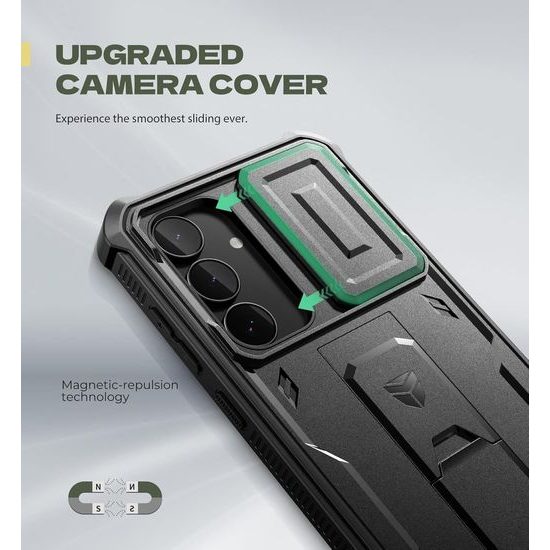 Dexnor 360 Kickstand Camprotector θήκη Samsung Galaxy S25 FE, μαύρη