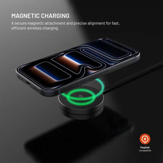 FIXED MagPad Slim vezeték nélküli töltő, MagSafe, Qi2.2, 25W, titán