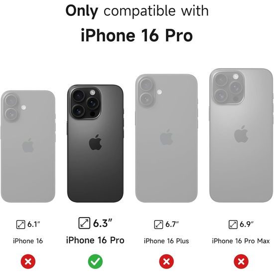 Θήκη Suritch MagSafe με Βάση Στήριξης για iPhone 16 Pro, Μαύρη