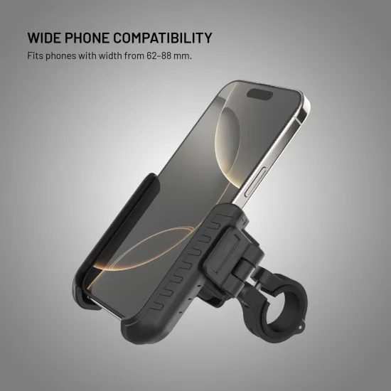 FIXED Bikee Anti-Shock univerzális telefontartó motorkerékpárra és kerékpárra rezgéscsillapító modullal, fekete