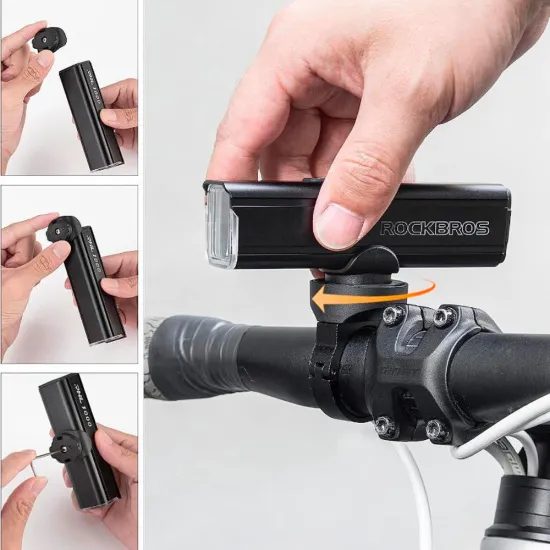 Rockbros Sprednja kolesarska svetilka 1000 lm, črna