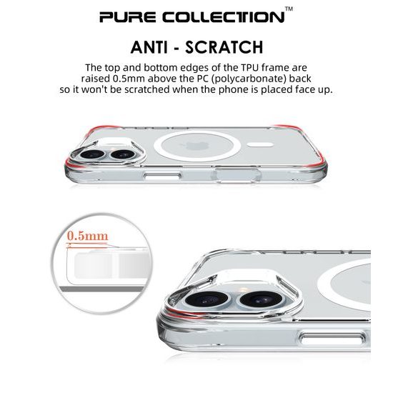 JP MagFit MagSafe θήκη με πιστοποίηση 3M SGS, iPhone 17, διάφανη