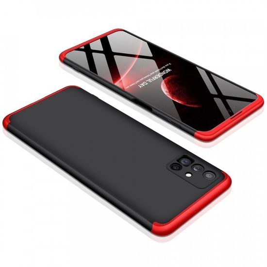 360°-os védőburkolat Samsung Galaxy M51, fekete és piros színben