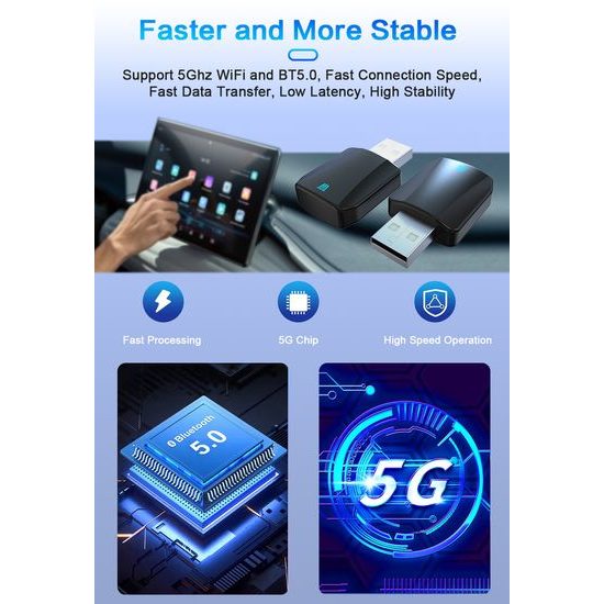 Ασύρματος Προσαρμογέας για CarPlay και Android Auto, Plug & Play, ABS, CA15