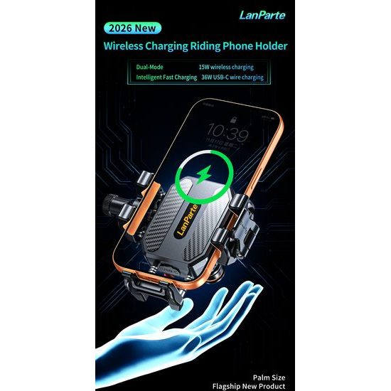 LanParte LPT01 Professionel Motorcykel Telefonholder med Vibrationsdæmpning