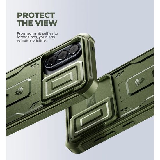Samsung Galaxy A57 dėklas – Dexnor 360 Kickstand su kameros apsauga – žalia