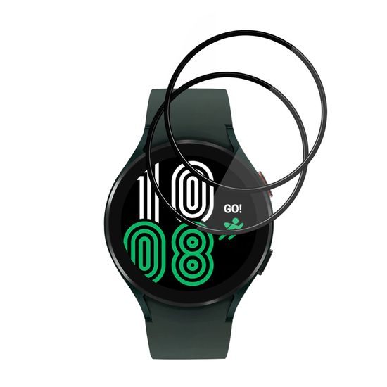 Techsuit Nano Flex Schutzfolie für Samsung Galaxy Watch4 44mm - PMMA Displayschutz - 2 Stück - Schwarz