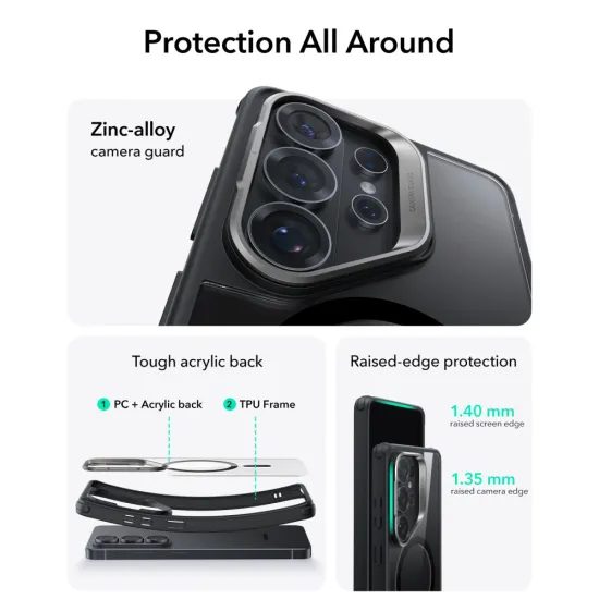 ESR Classic Hybrid Kickstand MagSafe, Samsung Galaxy S26 Ultra, μαύρο