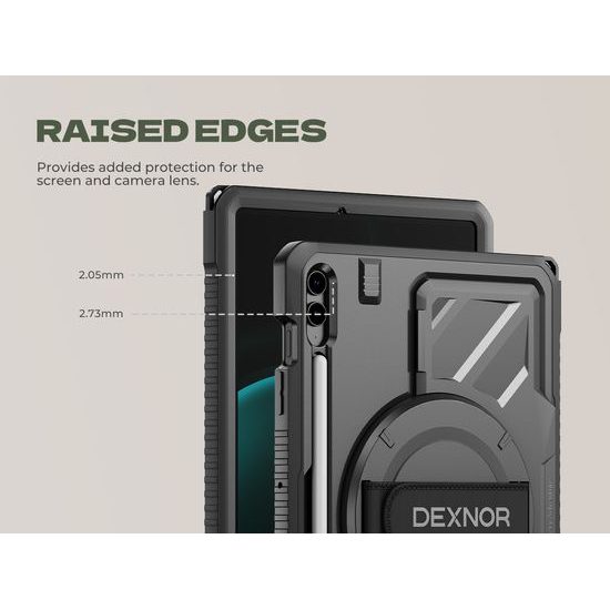 Dexnor 360 Περιστρεφόμενη θήκη, Samsung Galaxy Tab S9 FE Plus, μαύρη