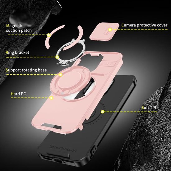 Xiaomi Redmi Note 17 4G / 5G ümbris – Camslide Stand kaamerakaitsega alusega – roosa