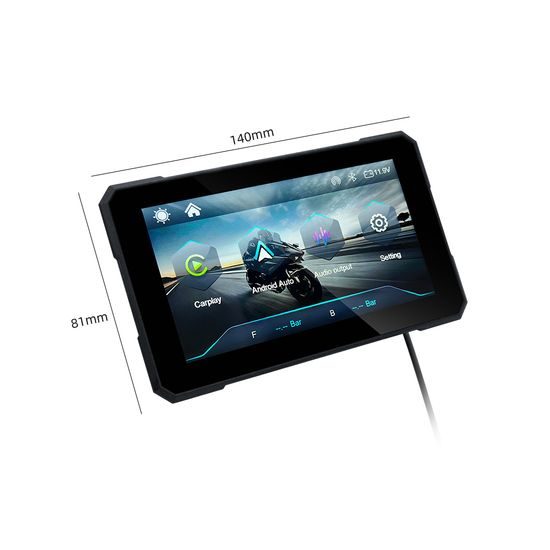 5" motocyklový displej s bezdrôtovým Apple CarPlay a Android Auto