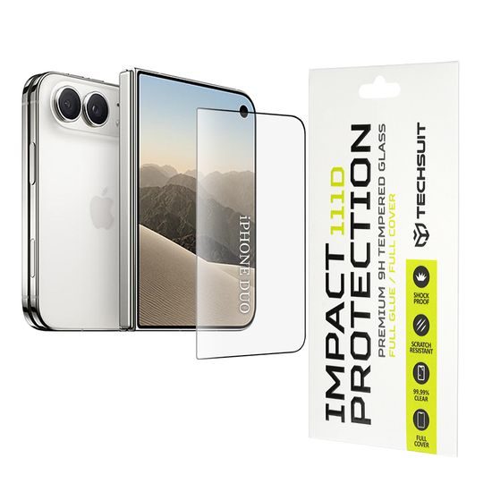 Techsuit 111D Σκληρυμένο Γυαλί, iPhone Duo, μαύρο