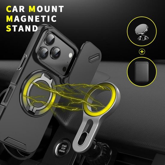Camslide Stand etui, iPhone 18 Pro, črn