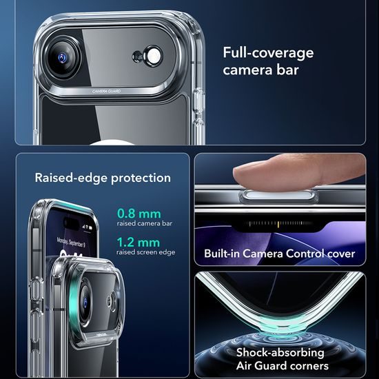 Θήκη ESR Classic Hybrid HaloLock MagSafe, iPhone Air, διάφανη