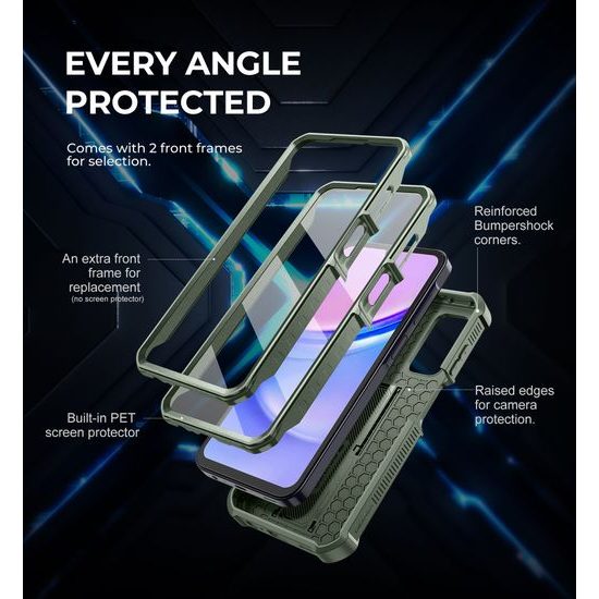 Dexnor 360 Kickstand táborvédő borító Samsung Galaxy A15, zöld