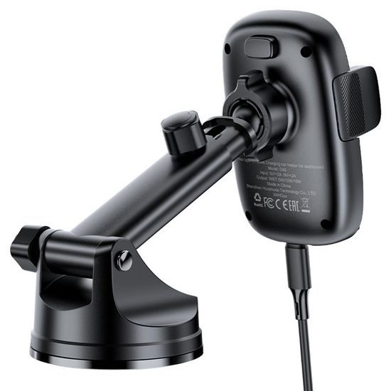 Acefast βάση αυτοκινήτου με ασύρματη φόρτιση D49, 15 W, μαύρη