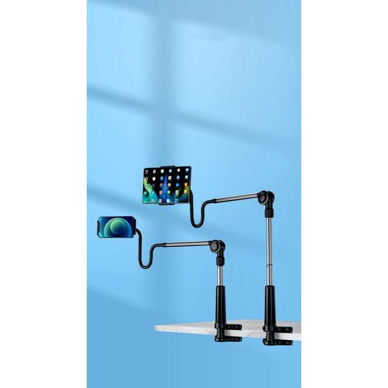 JP uniwersalny uchwyt na tablet i telefon na biurko z obrotowym i regulowanym ramieniem TH02, czarny