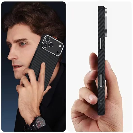 Tech-Protect Ion Carbon MagSafe, iPhone 17 Pro Max, μαύρο-ασημί