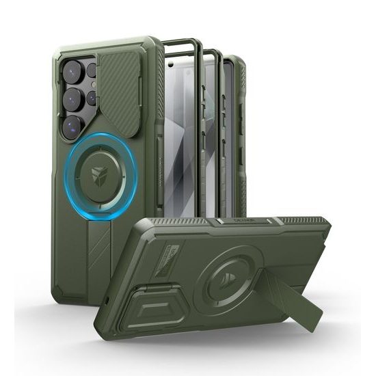 Dexnor MagSafe 360 Kickstand Camprotector Θήκη Samsung Galaxy S25 Ultra, Πράσινο