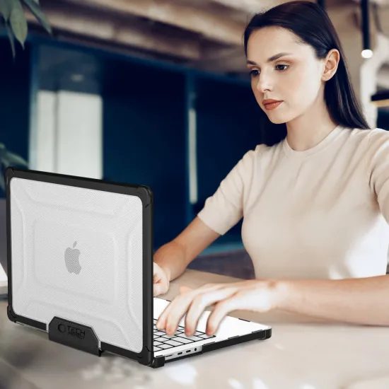 Tech-Protect SmartShell Pro θήκη MacBook Pro 14 2021–2025, μαύρη / διάφανη