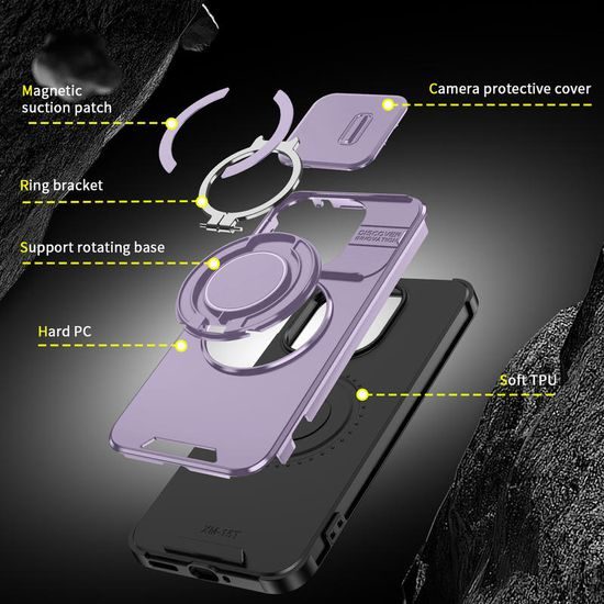 Θήκη Camslide Stand, Xiaomi 15T, μωβ