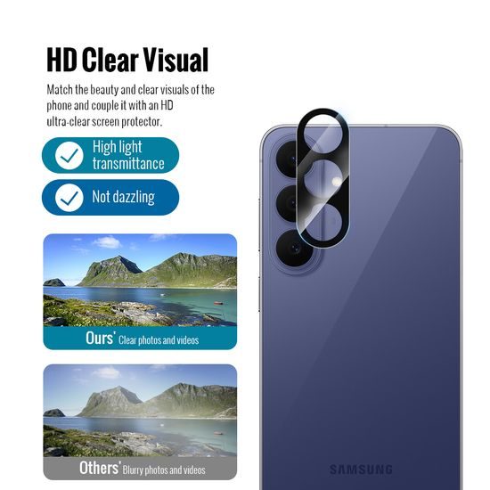 Samsung Galaxy S26 FE kaitseklaas – JP karastatud klaasi komplekt 2 tk + 2 tk kaamerakaitset