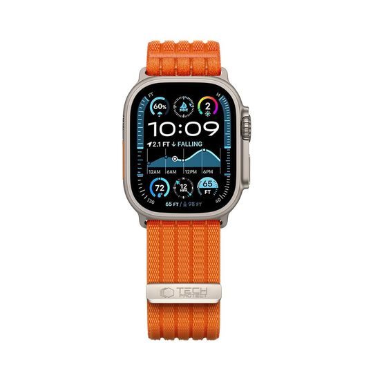 Apple Watch 8 / 9 / 10 / 11 / 12 / SE / Ultra (44 / 45 / 46 / 49 mm) apyrankė – Tech-Protect Nylon Sport – oranžinė