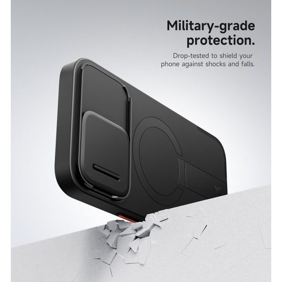 Suritch MagSafe Kickstand Camprotector θήκη iPhone 15 Pro Max, μαύρη