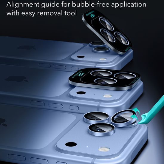 iPhone 18 Pro / 18 Pro Max kaamera kaitseklaas – ESR Armorite karastatud klaas – sinine