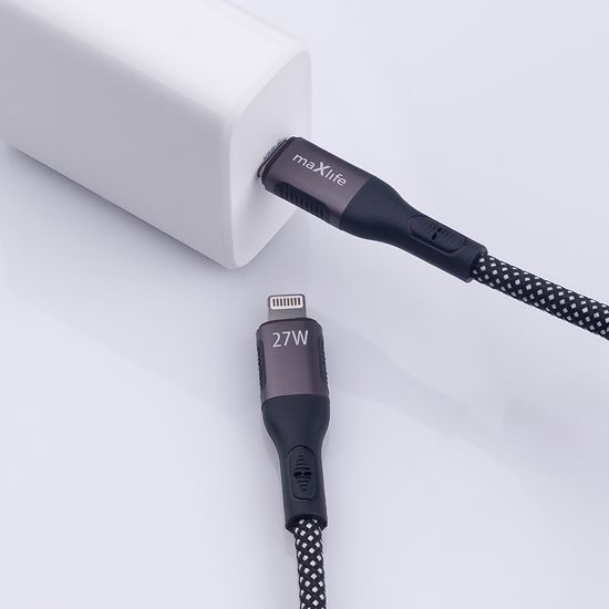 Maxlife magnetický kabel MXUC-11 USB-C - Lightning 1,0 m 27W, černý