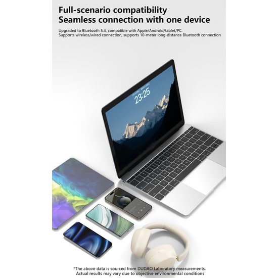 Dudao X22NC Bežične slušalice s ANC i Bluetooth 5.4, bijele