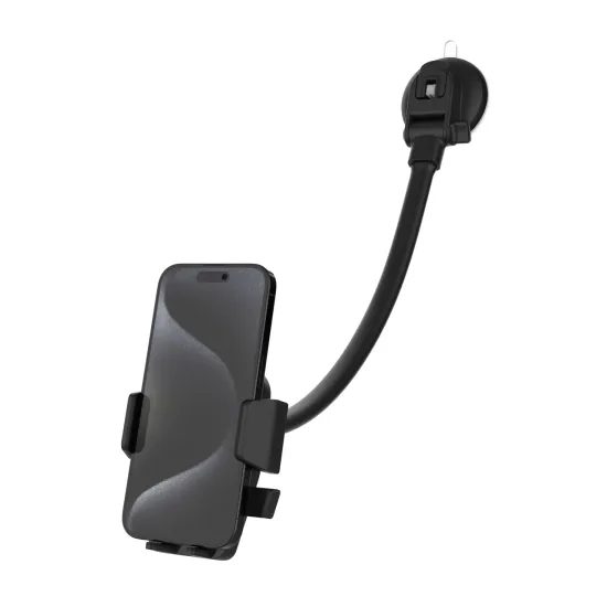 Univerzális autós telefontartó FIXED Iconiq Flex XL hajlítható karral szélvédőre vagy műszerfalra, fekete