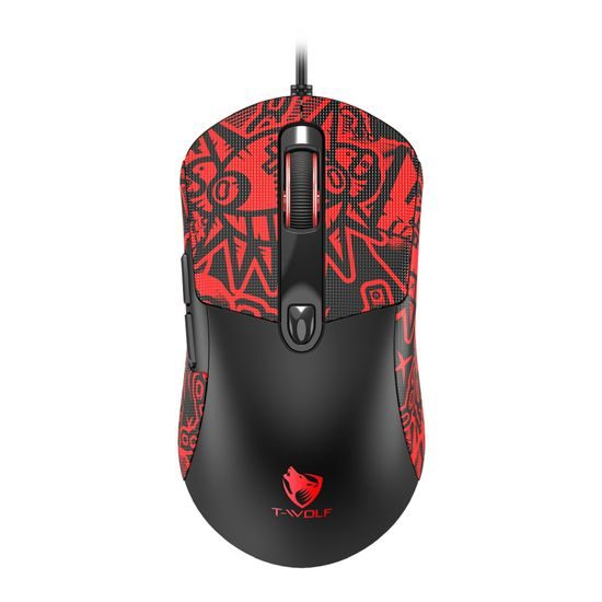 T-WOLF G550 Gaming Maus - Kabelgebundene Gaming Mouse mit RGB Beleuchtung - 7200 DPI