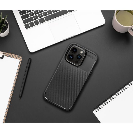 iPhone 17 Pro Max / 18 Pro Max vāciņš – Carbon Premium aizsargvāciņš – melns