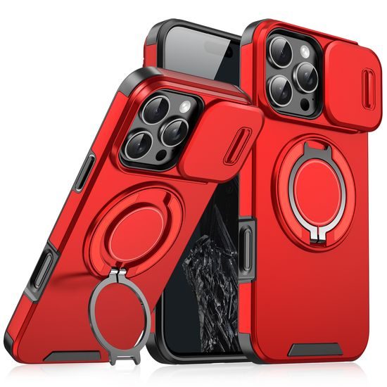 Custodia Camslide Stand, iPhone 16 Pro, rosso