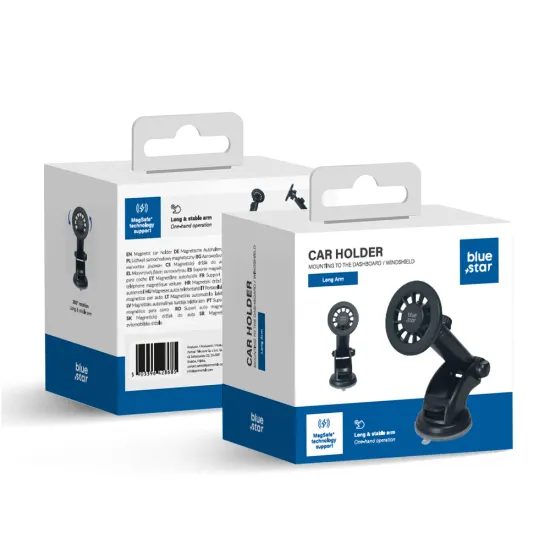 BlueStar Long Arm MagSafe szélvédőre rögzíthető tartó, fekete