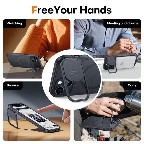 JP CamProtection MagSafe tok 4.5M SGS tanúsítvánnyal, iPhone 13 / 14 / 15, fekete