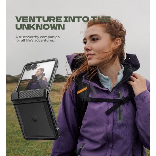 Samsung Galaxy Z Flip 8 aizsargvāciņš – Dexnor 360 Kickstand – melns