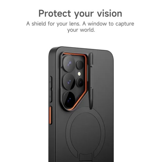 Suritch MagSafe Kickstand Camprotector tok Samsung Galaxy S26 Ultra, fekete