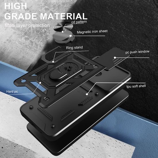 Samsung Galaxy S25 FE / S26 FE dėklas – Techsuit CamShield – juoda