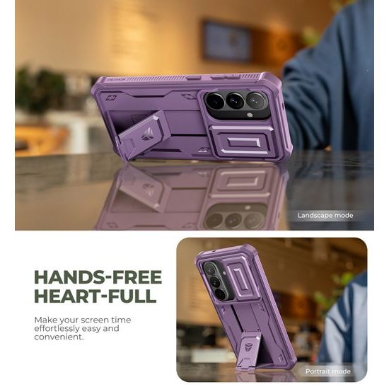 Dexnor 360 Kickstand Camprotector obal Samsung Galaxy S26, fialový