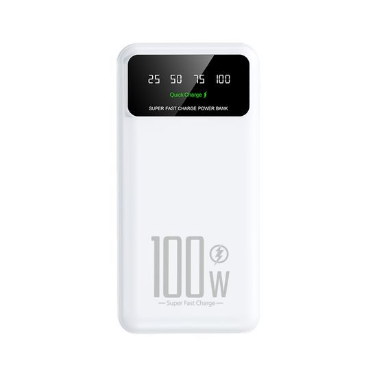 Powerbank 20000mAh mit 100W Super Charge und QC3.0 - LED-Licht - Weiß