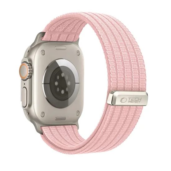 Tech-Protect Nylon Sport remienok, Apple Watch 8 / 9 / 10 / 11 / SE / Ultra (44 / 45 / 46 / 49 mm), ružový