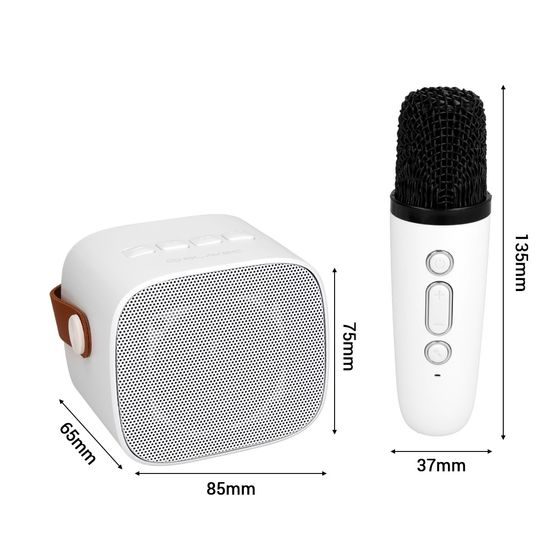 Blavec WS-07 Přenosný karaoke set se 2 mikrofony, 5 W, bílý