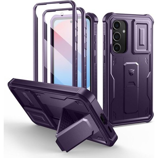 Dexnor 360 Kickstand Camprotector obal Samsung Galaxy S24 FE, fialový