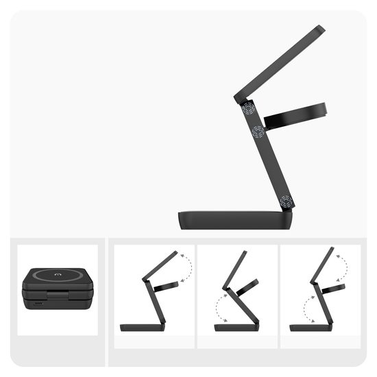 Ασύρματος Αναδιπλούμενος Φορτιστής Qi 3σε1 Πλαστικός, PD20W, QC3.0, λευκός