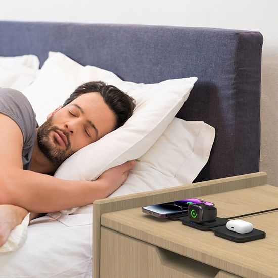 Tech-Protect QI15W-A24 3σε1 Μαγνητικός Ασύρματος Φορτιστής MagSafe, Μαύρο