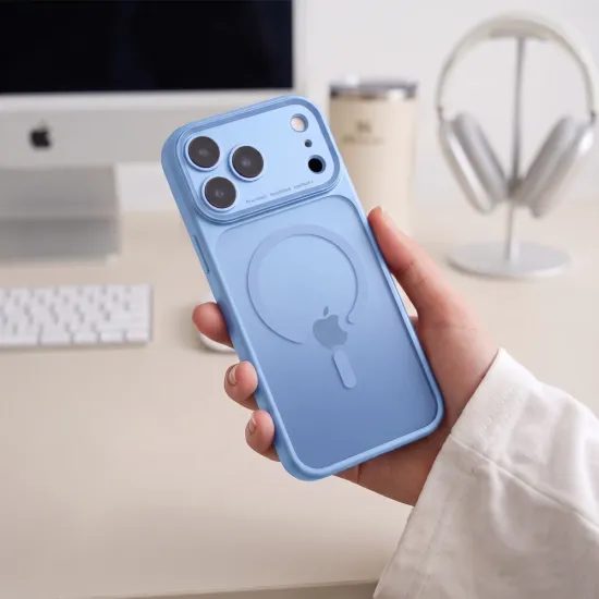 iPhone 17 Pro Max / 18 Pro Max vāciņš – Tech-Protect MagPrime MagSafe CC – zils