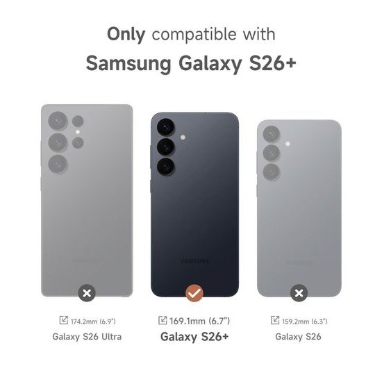 Suritch MagSafe Kickstand Camprotector tok Samsung Galaxy S26 Plus, lila